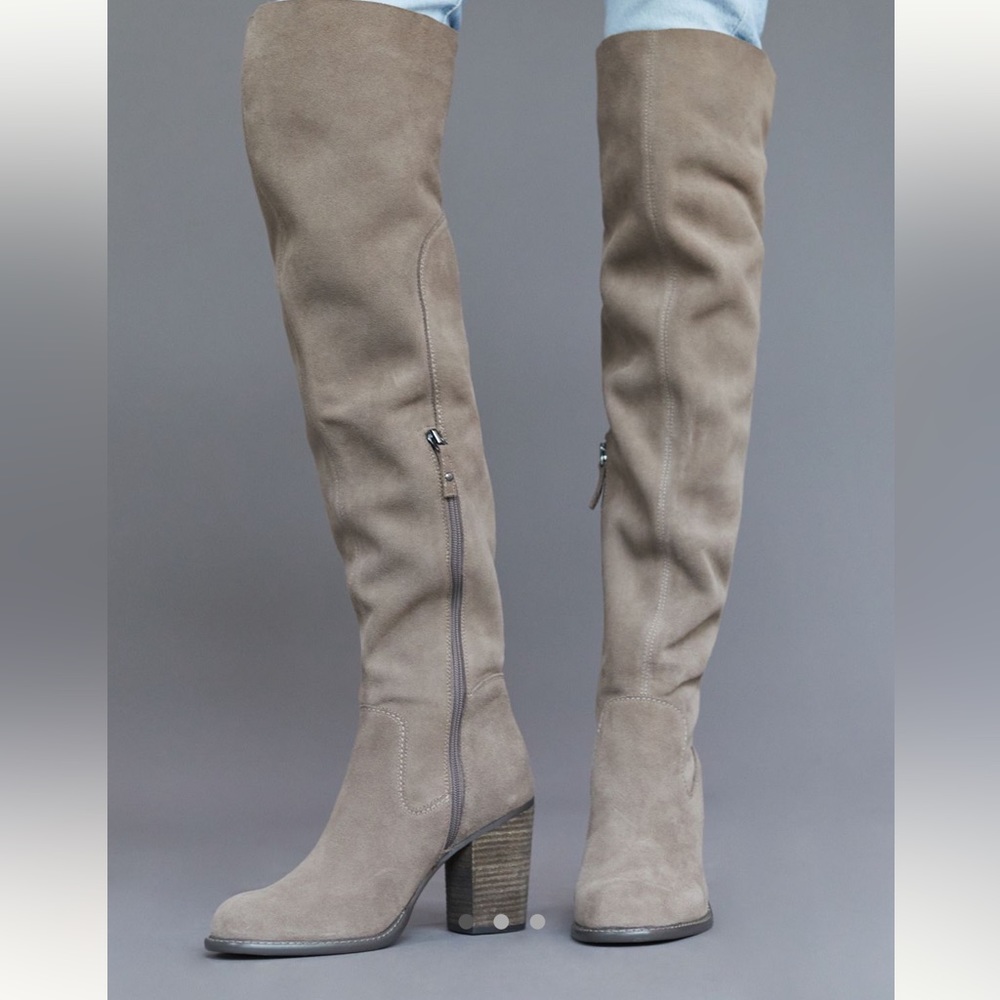 Kelsi Dagger Brooklyn Logan Over the Knee Boots in Grey | Size 9